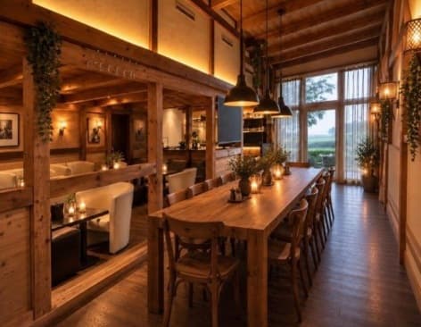 Die lange Tafel in der Stube